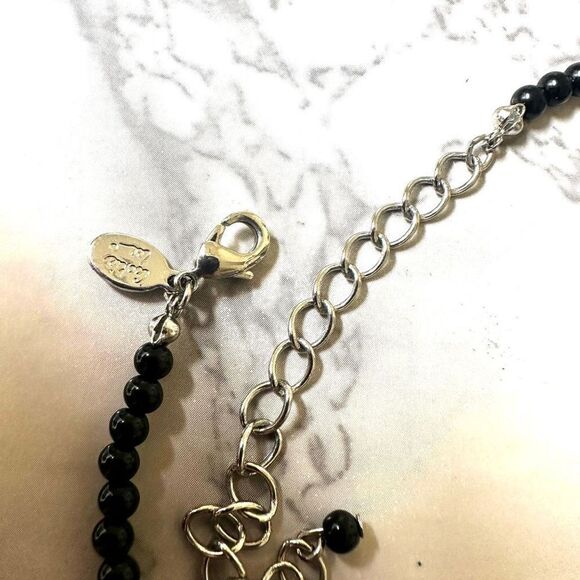 Cookie Lee black seed  and beaded choker necklace - Picture 5 of 7